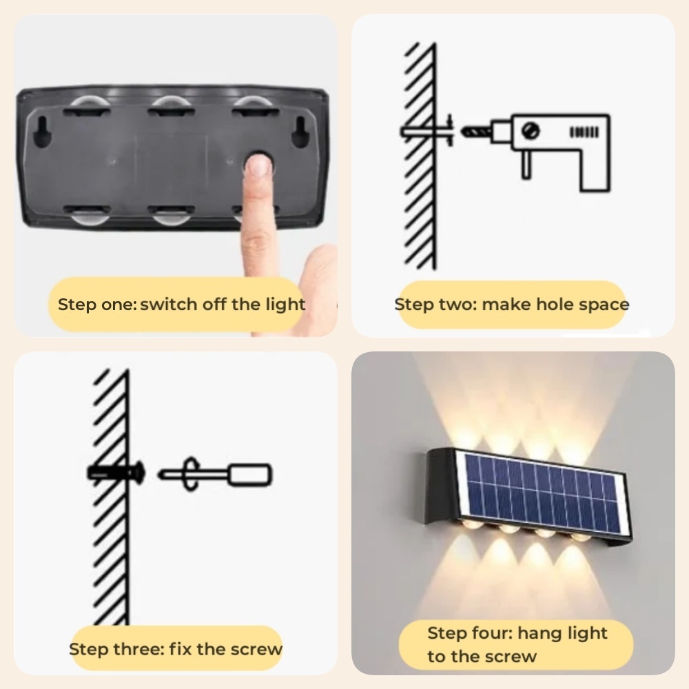 Outdoor Solar Powered Wall Lamps